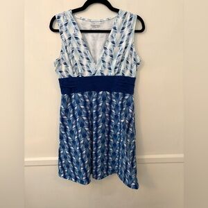 Patagonia Dress Women's Lg Blue Sleeveless Margot Geometric Boho Organic Cotton
